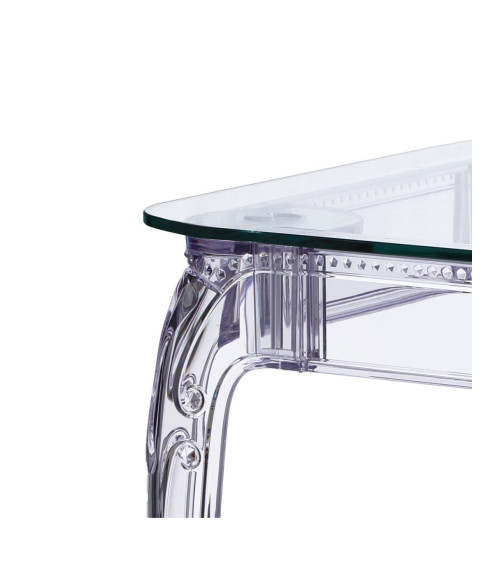 STÓŁ TRANSPARENTNY GHOST 80X120 CM SZKLANY BLAT
