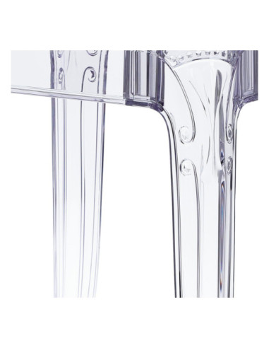 STÓŁ TRANSPARENTNY GHOST 80X120 CM SZKLANY BLAT