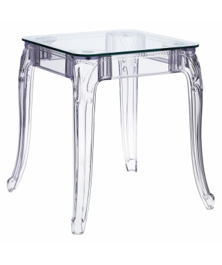 STÓŁ TRANSPARENTNY GHOST 62X62 CM SZKLANY BLAT