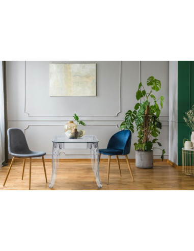 STÓŁ TRANSPARENTNY GHOST 62X62 CM SZKLANY BLAT