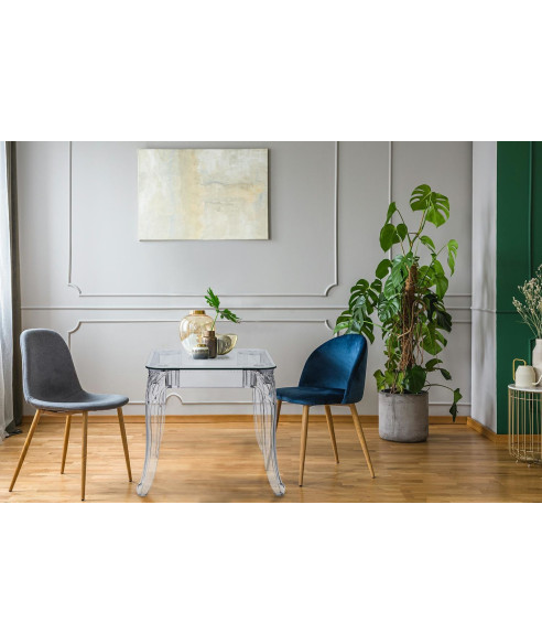 STÓŁ TRANSPARENTNY GHOST 62X62 CM SZKLANY BLAT