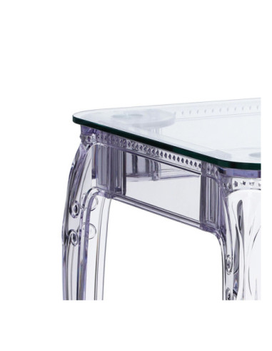 STÓŁ TRANSPARENTNY GHOST 62X62 CM SZKLANY BLAT