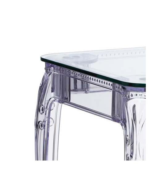 STÓŁ TRANSPARENTNY GHOST 62X62 CM SZKLANY BLAT