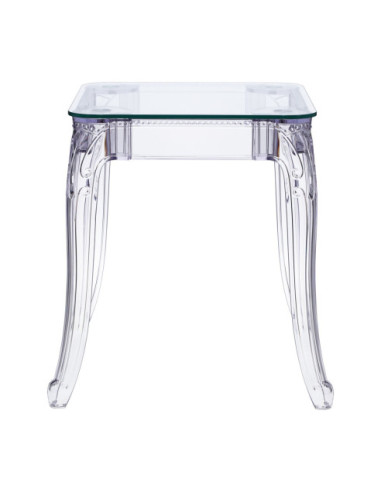 STÓŁ TRANSPARENTNY GHOST 62X62 CM SZKLANY BLAT