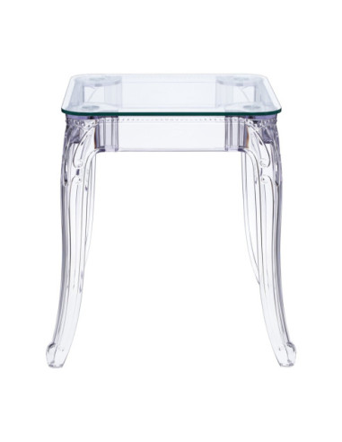 STÓŁ TRANSPARENTNY GHOST 62X62 CM SZKLANY BLAT