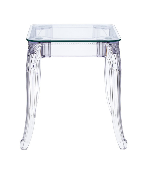 STÓŁ TRANSPARENTNY GHOST 62X62 CM SZKLANY BLAT