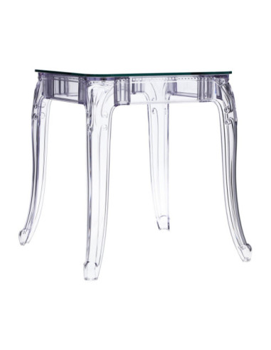 STÓŁ TRANSPARENTNY GHOST 62X62 CM SZKLANY BLAT