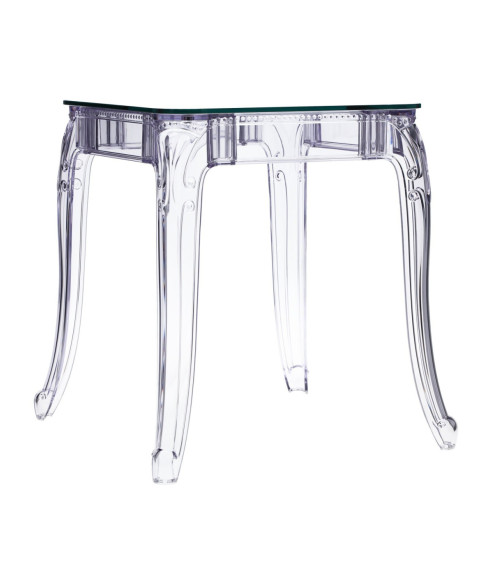 STÓŁ TRANSPARENTNY GHOST 62X62 CM SZKLANY BLAT