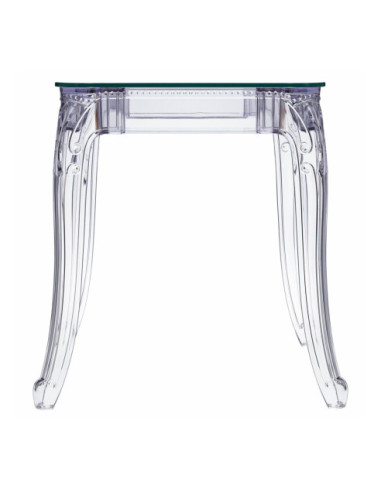 STÓŁ TRANSPARENTNY GHOST 62X62 CM SZKLANY BLAT