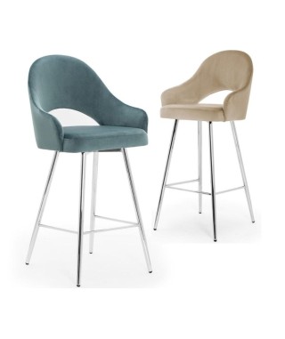 HOKER KUCHENNY KRZESŁO BAROWE GODA 67 CM SILVER SREBRNE NOGI (WYBIERZ TKANINĘ)