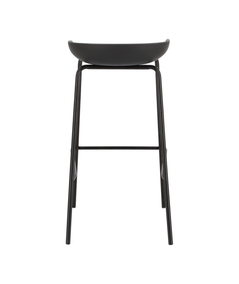 HOKER STOŁEK BAROWY Z OPARCIEM GREGO CZARNY