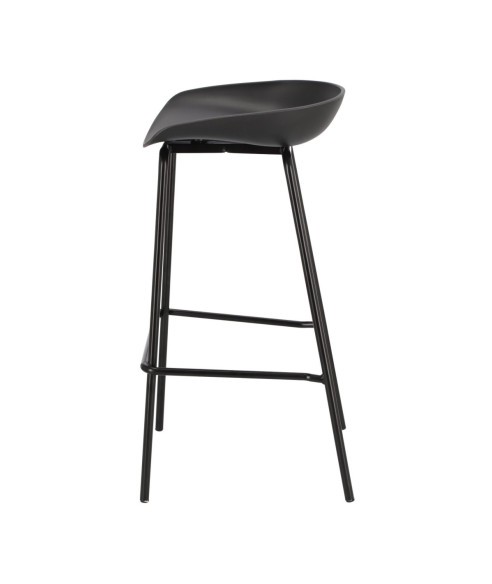 HOKER STOŁEK BAROWY Z OPARCIEM GREGO CZARNY