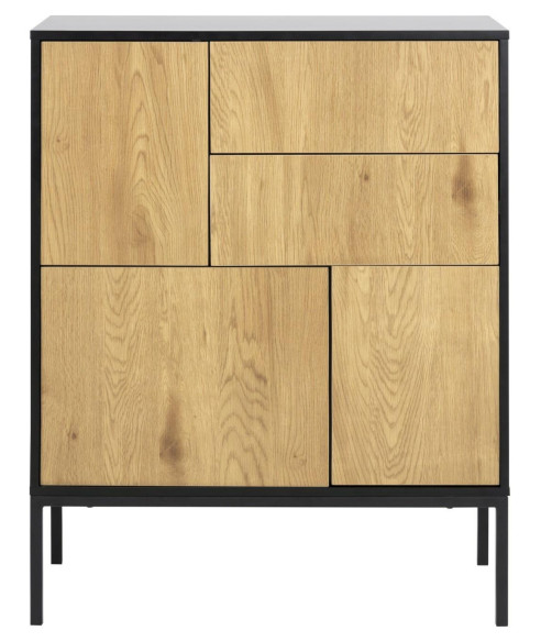 KOMODA LOFT SEAFORD III DĄB NATURALNY/CZERŃ