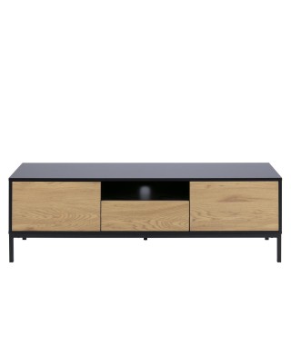 SZAFKA RTV LOFT SEAFORD IV DĄB NATURALNY/CZERŃ 2