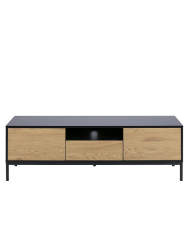 SZAFKA RTV LOFT SEAFORD IV DĄB NATURALNY/CZERŃ