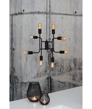 LAMPA WISZĄCA 8 ŻARÓWEK MARINELLE METAL CZARNA 2