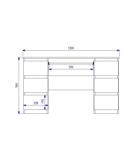 BIURKO KOMPUTEROWE KUBA 6 SZUFLAD BIAŁE