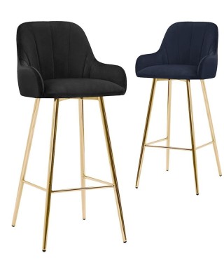 HOKER KUCHENNY KRZESŁO BAROWE TULIP GOLD 67 CM NOGI ZŁOTE (WYBIERZ TKANINĘ)