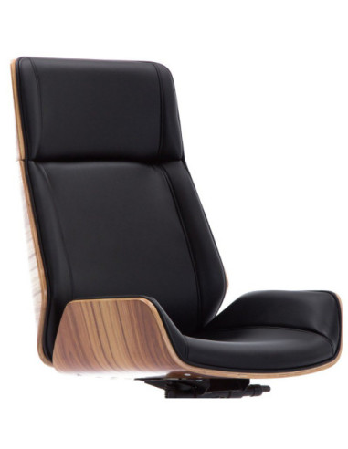 FOTEL BIUROWY OBROTOWY ARON VIP CZARNY ORZECH