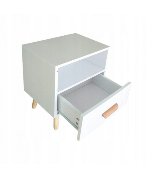 SZAFKA NOCNA SKANDYNAWSKA Z SZUFLADĄ I PÓŁKĄ GH