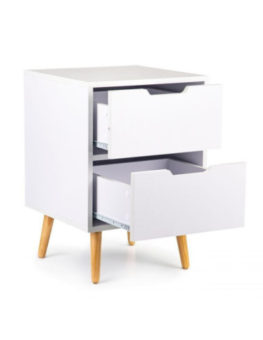 SZAFKA NOCNA 2 SZUFLADY BIEL+DREWNO GH