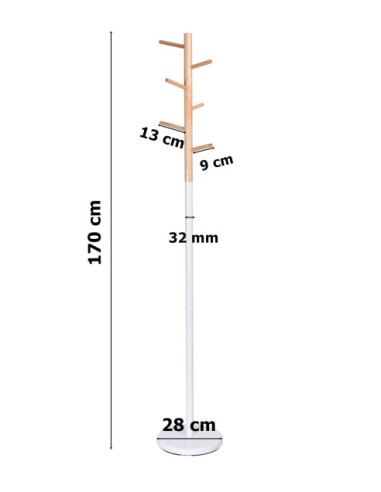 WIESZAK METALOWO-DREWNIANY ZITA WOLNOSTOJĄCY