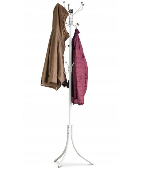 WIESZAK NA UBRANIA KURTKI STOJĄCY TRZYPOZIOMOWY BIAŁY GH