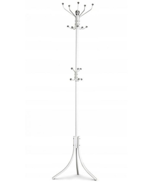 WIESZAK NA UBRANIA KURTKI STOJĄCY TRZYPOZIOMOWY BIAŁY GH