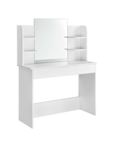 TOALETKA KOSMETYCZNA BIAŁA Z LUSTREM I 4 PÓŁKAMI GH