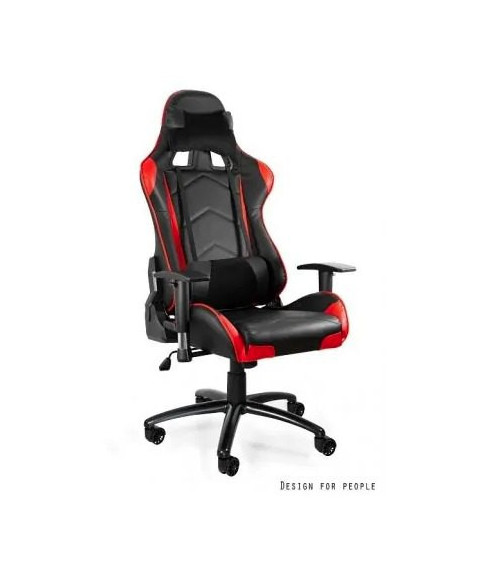 FOTEL DLA GRACZA GAMINGOWY/BIUROWY OBROTOWY DYNAMIQ 5 CZARNO-CZERWONY