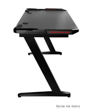 BIURKO GAMINGOWE Z PODŚWIETLENIEM LED DLA GRACZA DYNAMIQ V4 CZARNE 2