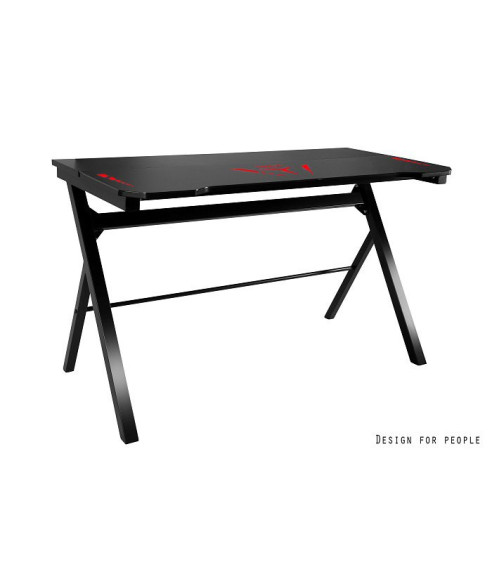 BIURKO GAMINGOWE Z PODŚWIETLENIEM LED DLA GRACZA DYNAMIQ V8 CZARNE