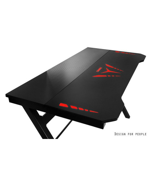 BIURKO GAMINGOWE Z PODŚWIETLENIEM LED DLA GRACZA DYNAMIQ V8 CZARNE