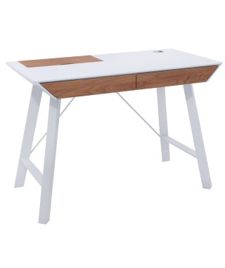 BIURKO KOMPUTEROWE LOFT NA LAPTOPA HOMEOFFICE BIEL/DREWNO CLEO