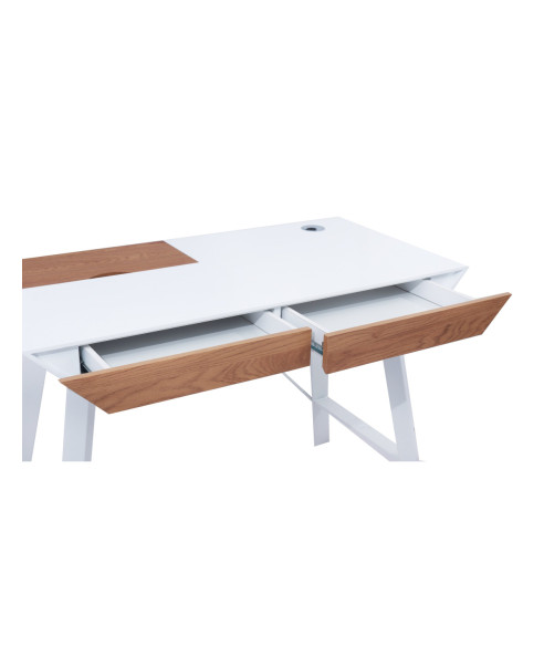 BIURKO KOMPUTEROWE LOFT NA LAPTOPA HOMEOFFICE BIEL/DREWNO CLEO