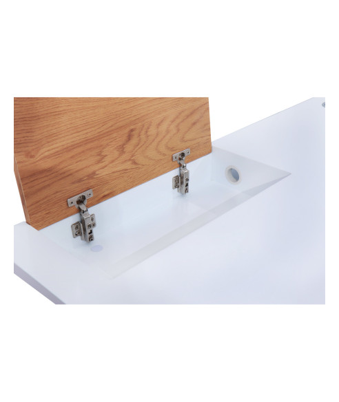 BIURKO KOMPUTEROWE LOFT NA LAPTOPA HOMEOFFICE BIEL/DREWNO CLEO