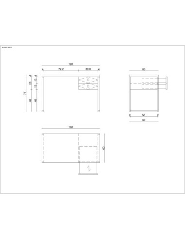 BIURKO KOMPUTEROWE LOFT NA LAPTOPA HOMEOFFICE BIEL/DREWNO DELLA