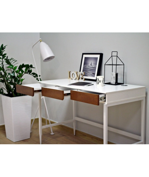 BIURKO KOMPUTEROWE LOFT NA LAPTOPA HOMEOFFICE BIEL/DREWNO DORIS