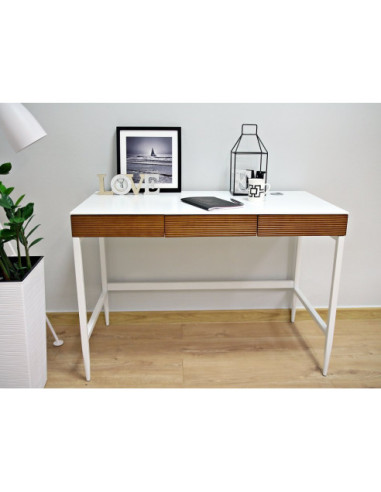 BIURKO KOMPUTEROWE LOFT NA LAPTOPA HOMEOFFICE BIEL/DREWNO DORIS