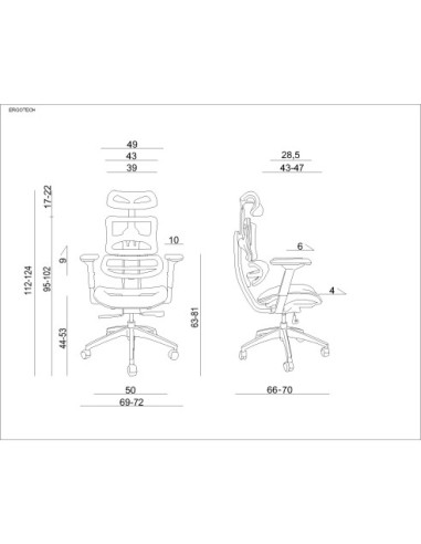 FOTEL BIUROWY PRESTIGE ERGOTECH CZARNY