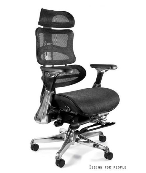 FOTEL BIUROWY PRESTIGE ERGOTCHRONE Z PODNÓŻKIEM CZARNY