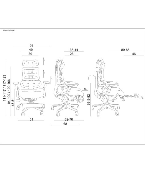 FOTEL BIUROWY PRESTIGE ERGOTCHRONE Z PODNÓŻKIEM CZARNY