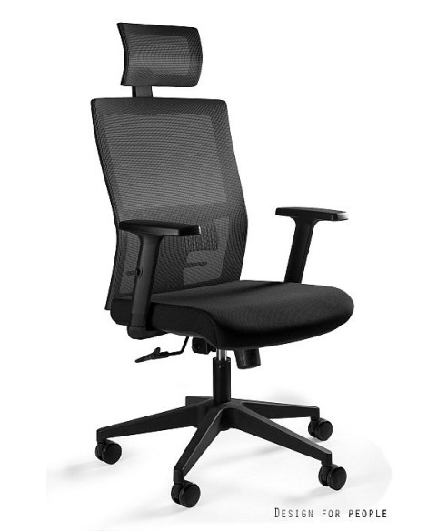 FOTEL BIUROWY PRESTIGE TASK BLACK CZARNY