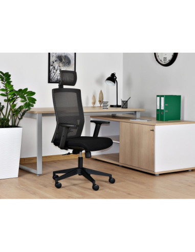 FOTEL BIUROWY PRESTIGE TASK BLACK CZARNY