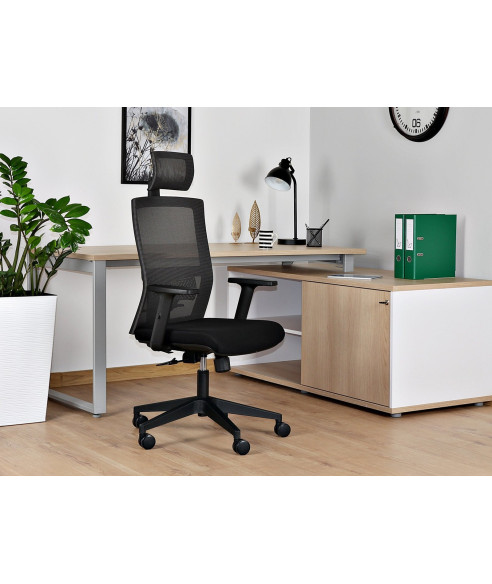 FOTEL BIUROWY PRESTIGE TASK BLACK CZARNY