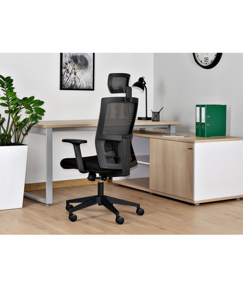 FOTEL BIUROWY PRESTIGE TASK BLACK CZARNY