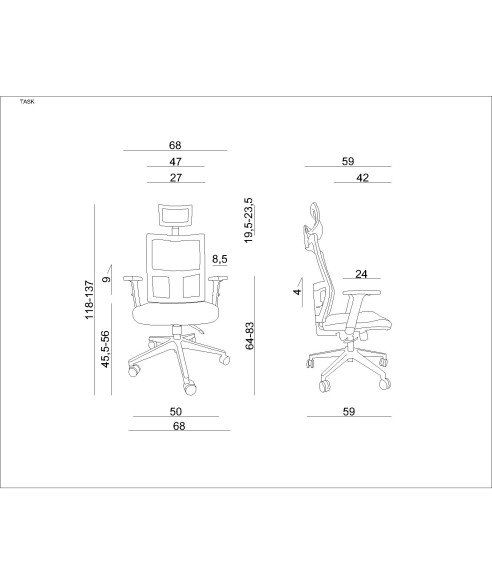 FOTEL BIUROWY PRESTIGE TASK BLACK CZARNY