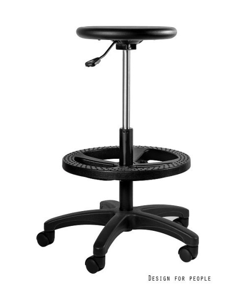 STOŁEK MEDYCZNY TABORET LEKARSKI OBROTOWY CZARNY ERIZO