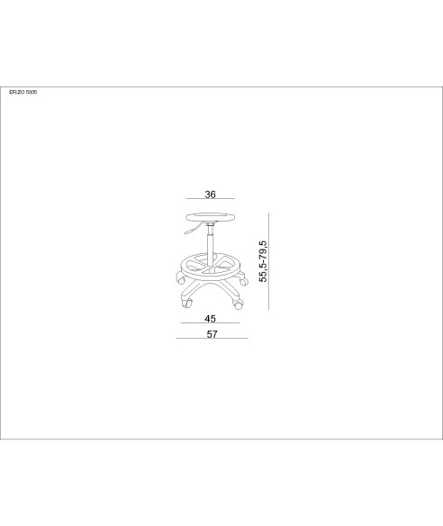 STOŁEK MEDYCZNY TABORET LEKARSKI OBROTOWY CZARNY ERIZO