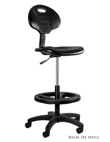 STOŁEK MEDYCZNY TABORET LEKARSKI OBROTOWY CZARNY HALCON